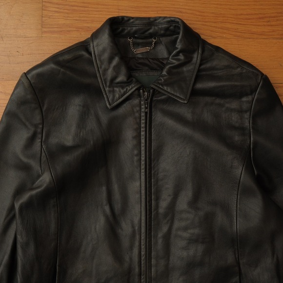 Danier Canada Black Genuine Leather Bomber Jacket Zip Front Classic Style Size S - Picture 2 of 11